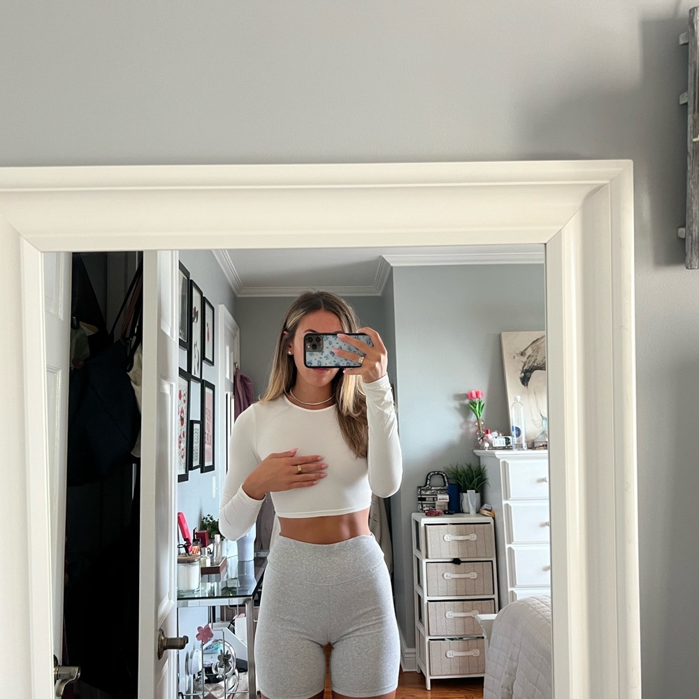 White long sleeve top
